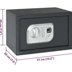 vidaXL Seguridad Empresarial Y Del Hogar-Caja fuerte digital Gris oscuro 31 x 20 x 20 cm Acero