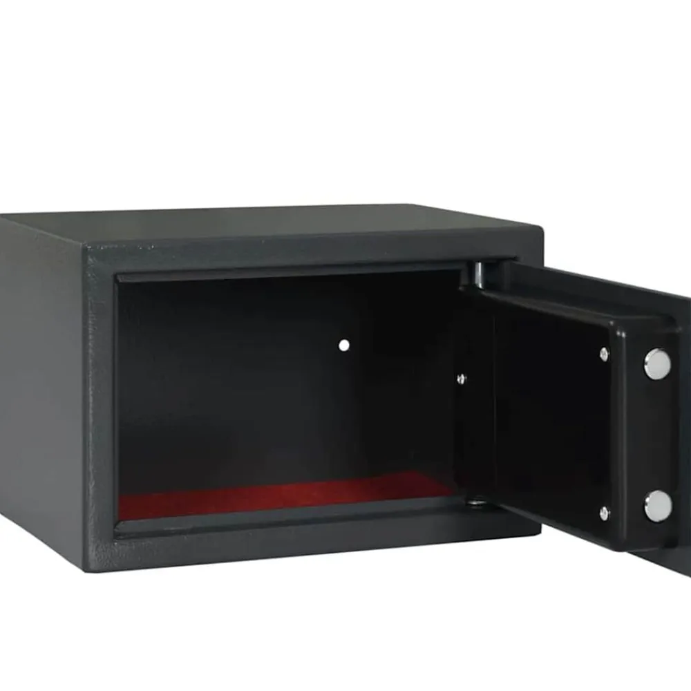 vidaXL Seguridad Empresarial Y Del Hogar-Caja fuerte digital Gris oscuro 31 x 20 x 20 cm Acero