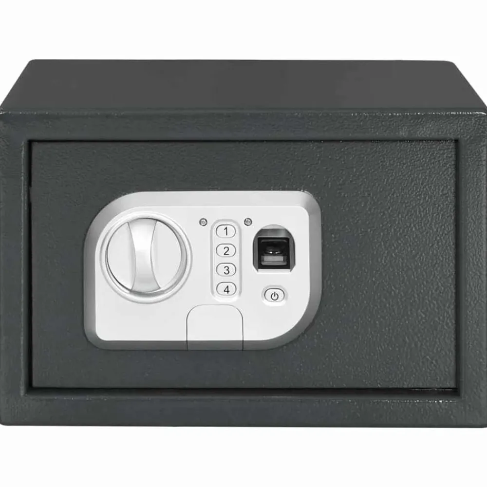 vidaXL Seguridad Empresarial Y Del Hogar-Caja fuerte digital Gris oscuro 31 x 20 x 20 cm Acero