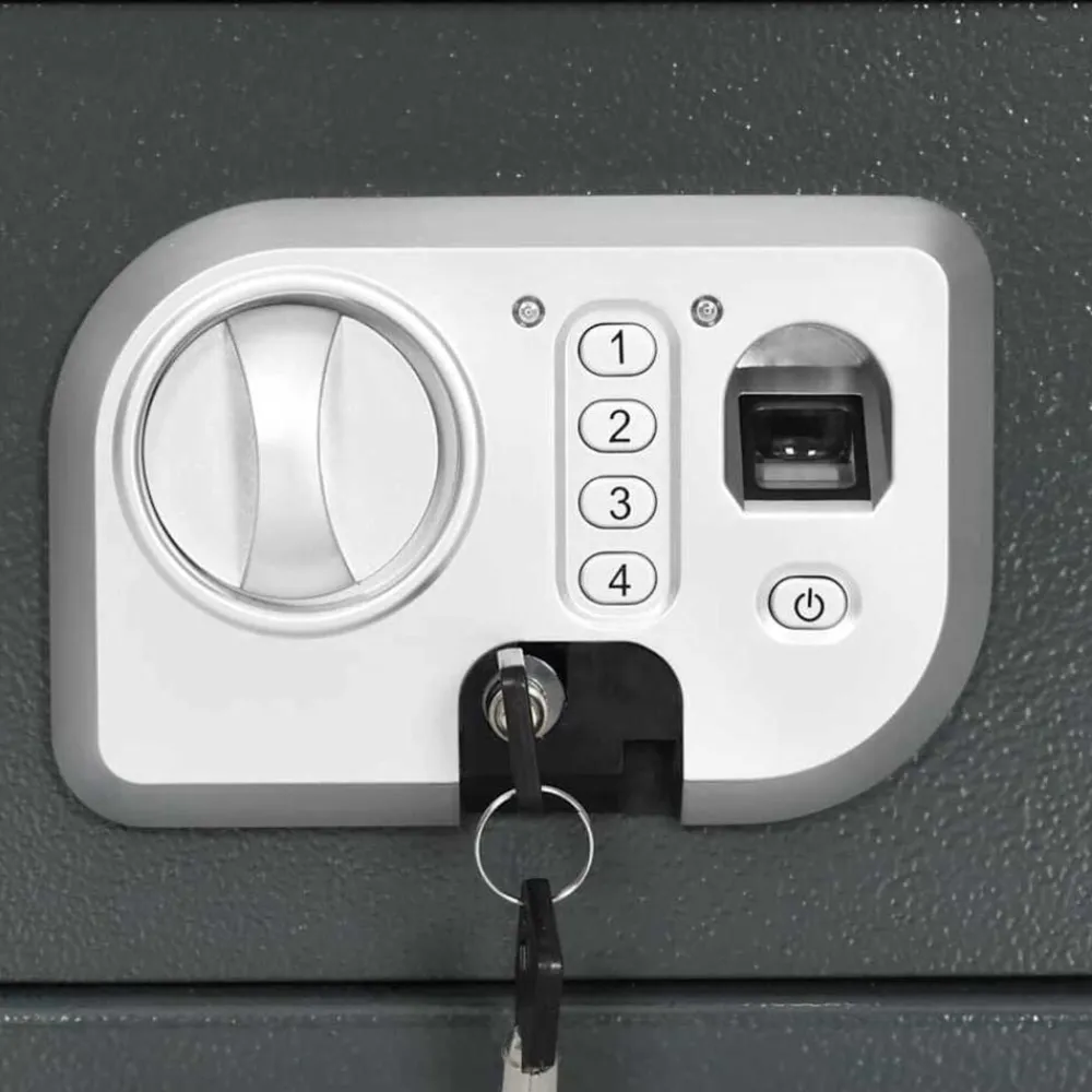 vidaXL Seguridad Empresarial Y Del Hogar-Caja fuerte digital Gris oscuro 31 x 20 x 20 cm Acero