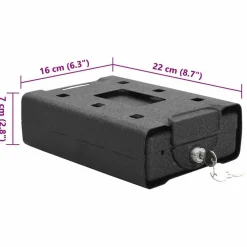 vidaXL Caja Fuerte para Auto con cerradura Negro 22 x 16 x 7 cm Acero Online