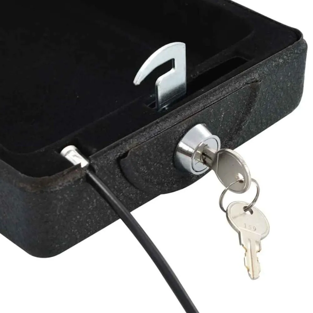 vidaXL Caja Fuerte para Auto con cerradura Negro 22 x 16 x 7 cm Acero Online