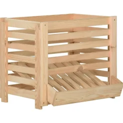 vidaXL Productos Del Hogar-Caja para patatas madera maciza de pino 60x40x50 cm