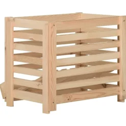 vidaXL Productos Del Hogar-Caja para patatas madera maciza de pino 60x40x50 cm
