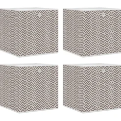 vidaXL Productos Del Hogar-Cajas almacenaje plegables 4 uds no tejida marrón 32x32x32 cm