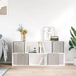 vidaXL Productos Del Hogar-Cajas almacenaje plegables 4 uds no tejida marrón 32x32x32 cm