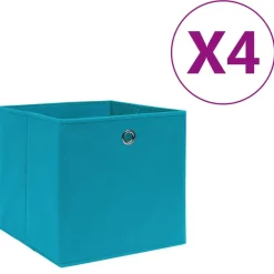 vidaXL Productos Del Hogar-Cajas de almacenaje 4 uds tela no tejida 28x28x28 cm