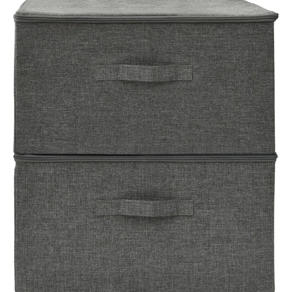 vidaXL Productos Del Hogar-Cajas de almacenaje 2 unidades tela gris 43x34x23 cm