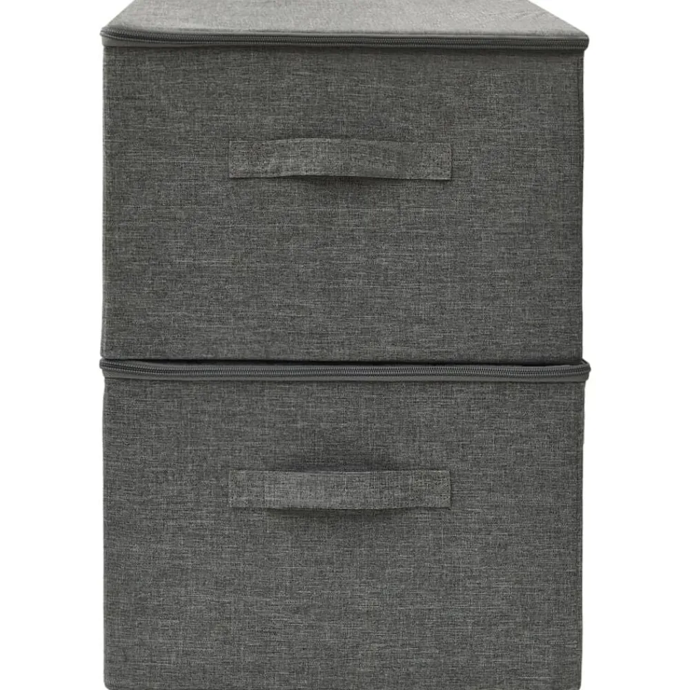 vidaXL Productos Del Hogar-Cajas de almacenaje 2 unidades tela gris 43x34x23 cm