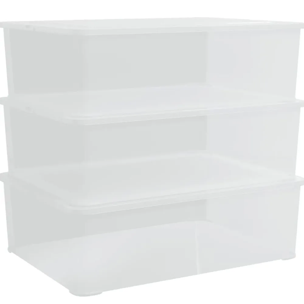 vidaXL Productos Del Hogar-Cajas de almacenaje apilables 3 uds plástico 25 L