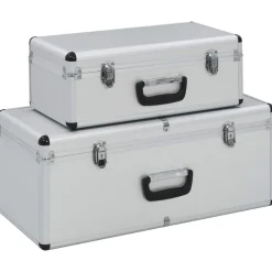 vidaXL Accesorios De Bricolaje-Cajas de almacenamiento 2 unidades aluminio
