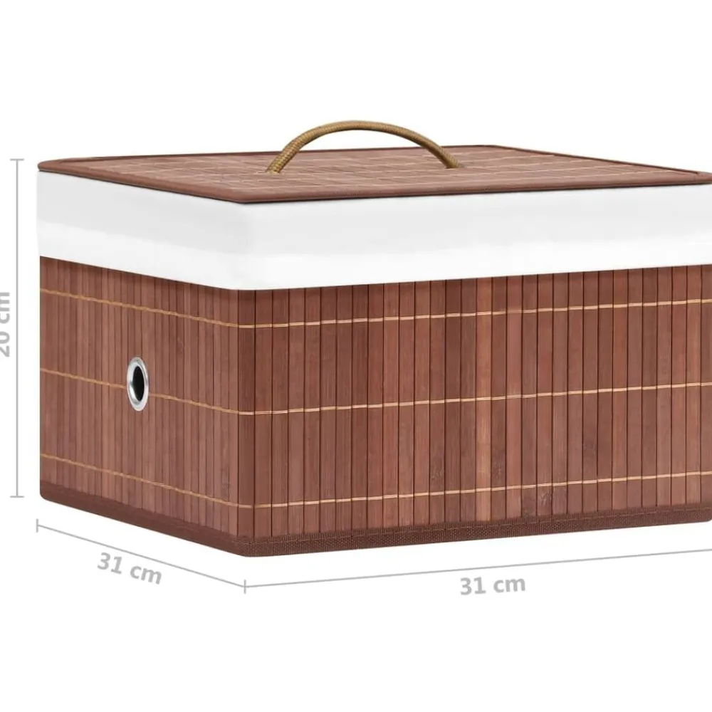 vidaXL Productos Del Hogar-Cajas de almacenamiento de bambú 4 unidades marrón