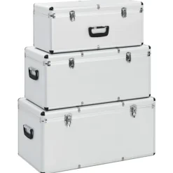 vidaXL Accesorios De Bricolaje-Cajas de almacenamiento 3 unidades aluminio
