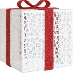 vidaXL Cajas de regalo Navidad iluminadas 3 uds 64 LEDs cálido Blanco Discount