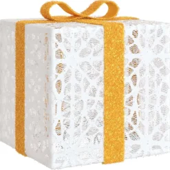 vidaXL Cajas de regalo Navidad iluminadas 3 uds 64 LEDs cálido Blanco Discount
