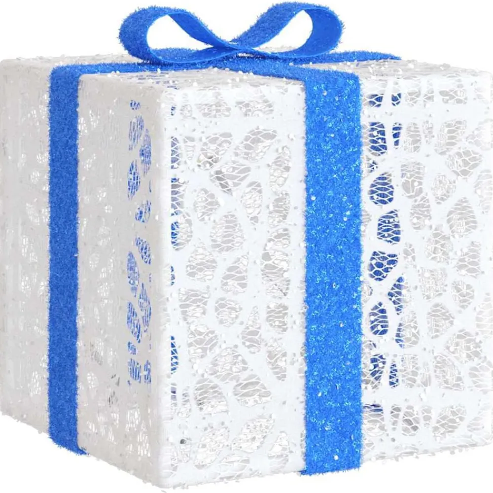 vidaXL Cajas de regalo Navidad iluminadas 3 uds 64 LEDs cálido Blanco Discount