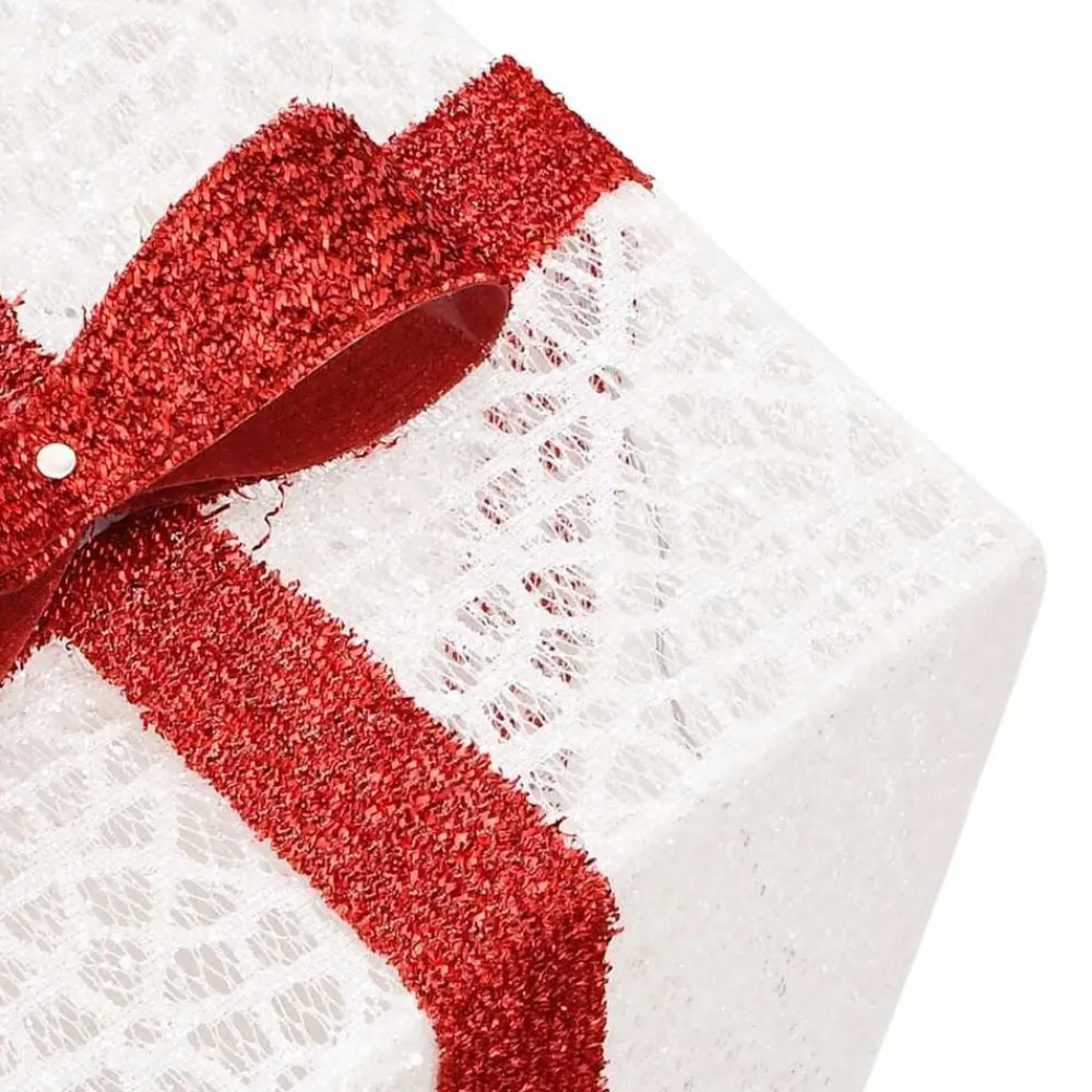 vidaXL Cajas de regalo Navidad iluminadas 3 uds 64 LEDs cálido Blanco Discount