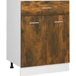 vidaXL Cajón bajo "Lyon" 60x46x81,5 cm Madera de ingeniería Roble ahumado New