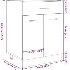 vidaXL Cajón bajo 