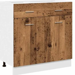 vidaXL Armarios Y Almacenamiento-Cajón inferior "Lyon" de madera vieja, 80 x 46 x 81,5 cm, madera de ingeniería