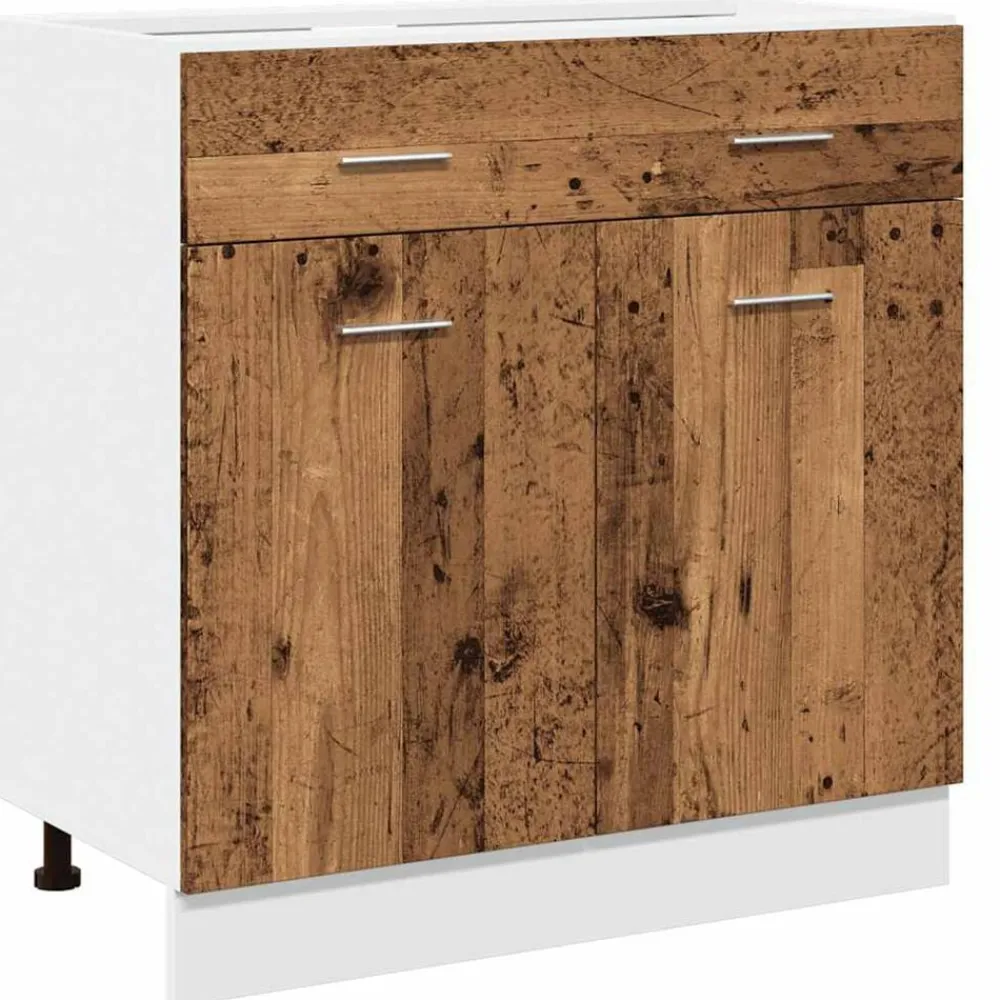 vidaXL Armarios Y Almacenamiento-Cajón inferior "Lyon" de madera vieja, 80 x 46 x 81,5 cm, madera de ingeniería