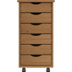 vidaXL Armarios Y Almacenamiento-Cajonera con ruedas MOSS madera maciza pino marrón miel