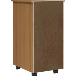 vidaXL Armarios Y Almacenamiento-Cajonera con ruedas MOSS madera maciza pino marrón miel