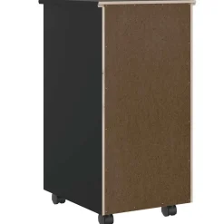 vidaXL Cajonera con ruedas MOSS madera maciza de pino Negro Outlet
