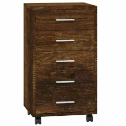 vidaXL Armarios Y Almacenamiento-Cajonera con ruedas madera contrachapada