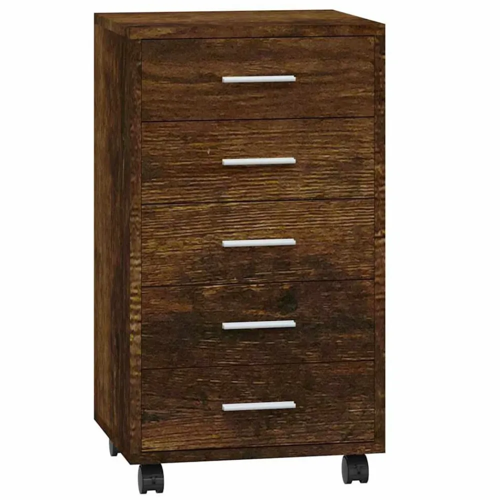 vidaXL Armarios Y Almacenamiento-Cajonera con ruedas madera contrachapada