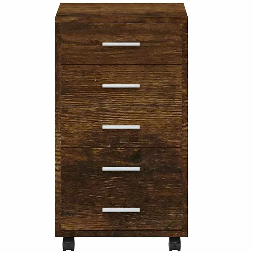 vidaXL Armarios Y Almacenamiento-Cajonera con ruedas madera contrachapada