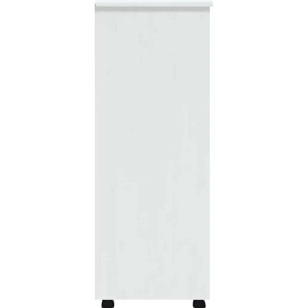 vidaXL Cajonera con ruedas MOSS madera maciza de pino Blanco Outlet