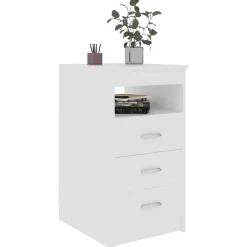 vidaXL Cajonera de madera contrachapada 40x50x76 cm Blanco Best