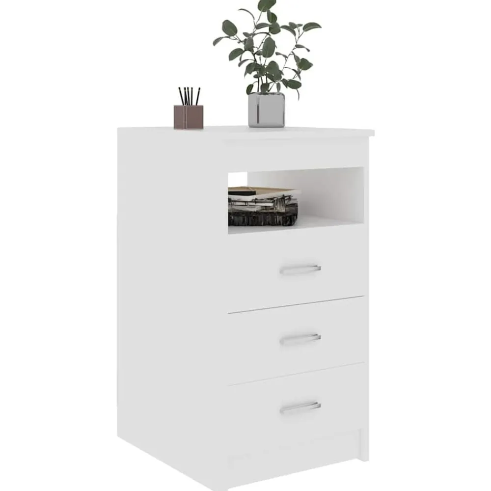 vidaXL Cajonera de madera contrachapada 40x50x76 cm Blanco Best
