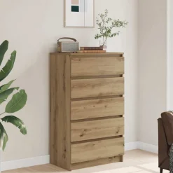 vidaXL Cajonera de madera de ingeniería 60x36x103 cm Roble artisan