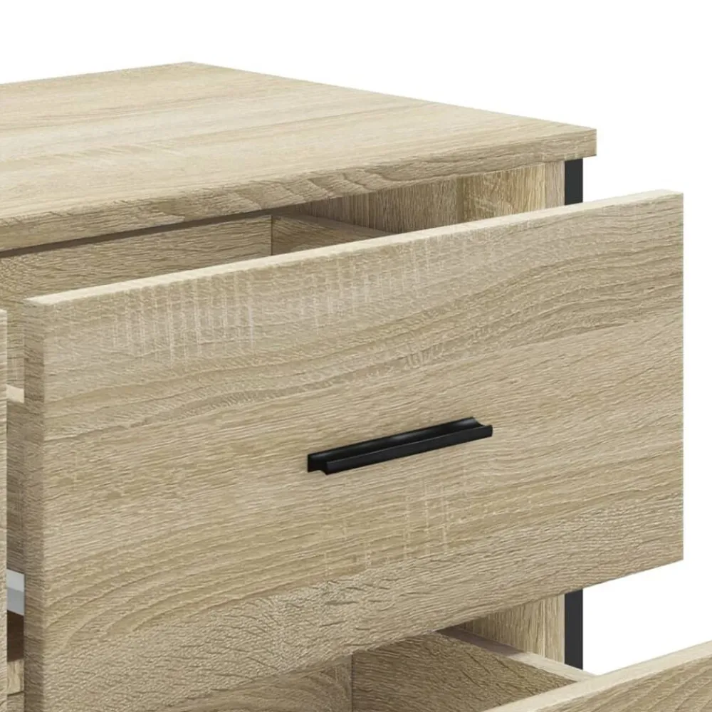 vidaXL Armarios Y Almacenamiento-Cajonera de madera de ingeniería 91x35,5x74,5 cm