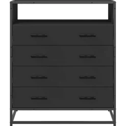 vidaXL Cajonera de madera contrachapada 70x41x83,5 cm Negro Online