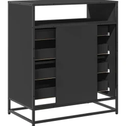 vidaXL Cajonera de madera contrachapada 70x41x83,5 cm Negro Online
