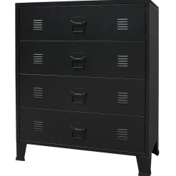 vidaXL Cajonera metálica de estilo industrial 78x40x93 cm Negro Clearance