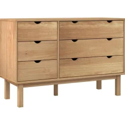 vidaXL Cajonera OTTA madera maciza de pino 111x43x73,5 cm Marrón New