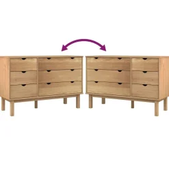 vidaXL Cajonera OTTA madera maciza de pino 111x43x73,5 cm Marr&oacute;n New