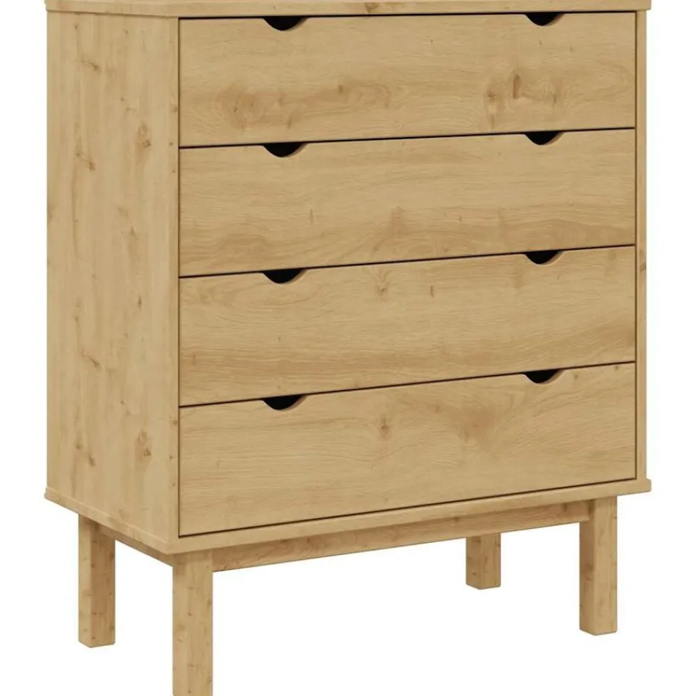 vidaXL Cajonera OTTA madera maciza de pino 76,5x39,5x90 cm Marrón Outlet