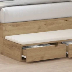 vidaXL Mesas-Cajones de cama con cajón Roble artesanal 100 x 36,5 x 16,5 cm