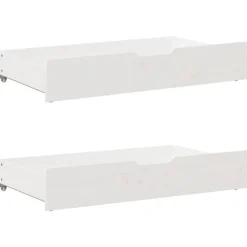 vidaXL Productos Del Hogar-Cajones debajo cama con ruedas 2 uds madera maciza pino