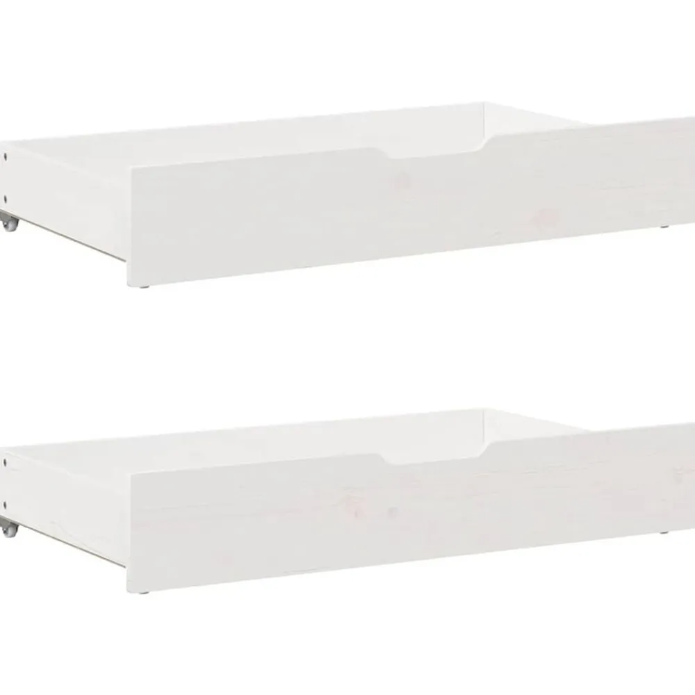 vidaXL Productos Del Hogar-Cajones debajo cama con ruedas 2 uds madera maciza pino