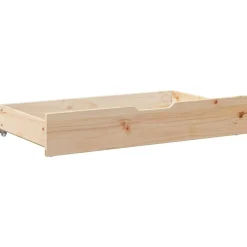 vidaXL Cajones debajo de cama con ruedas 2 uds madera maciza de pino Natural Hot