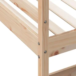 vidaXL Camas Y Accesorios-Cama alta con escritorio madera maciza de pino 100x200 cm