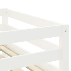 vidaXL Camas Y Accesorios-Cama alta para niños con cortinas madera pino azul 90x190 cm
