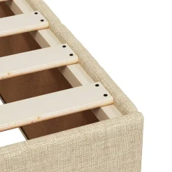 vidaXL Cama box spring con colchón tela color 80x200 cm Crema Best