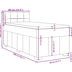 vidaXL Cama box spring con colchón tela color 80x200 cm Crema Best